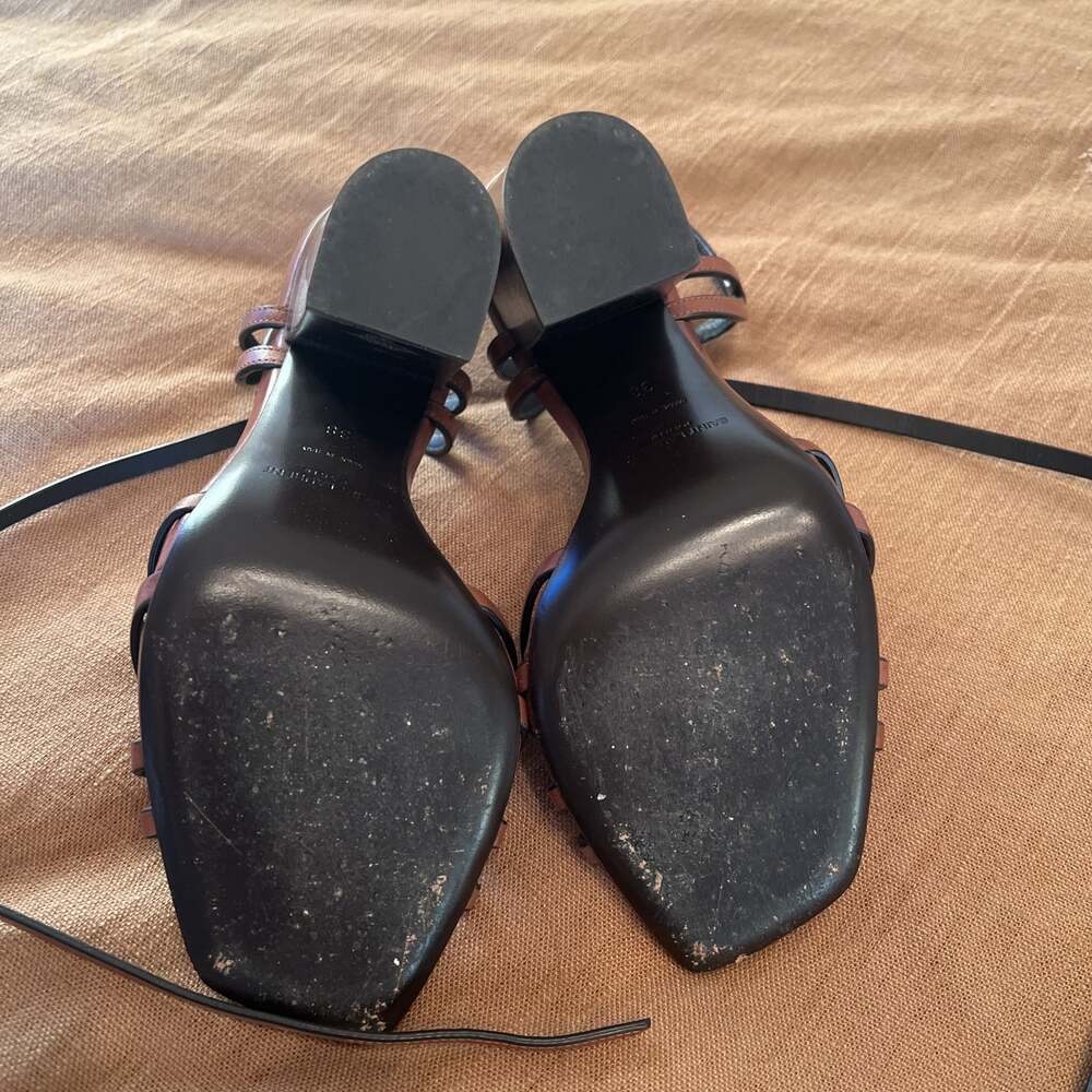 Saint Laurent Oak Crisscross Sandals - Picture 6 of 7